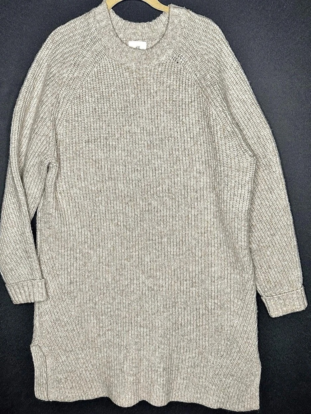 H&M Knit Sweater Dress Crew Neck Gray Size Medium